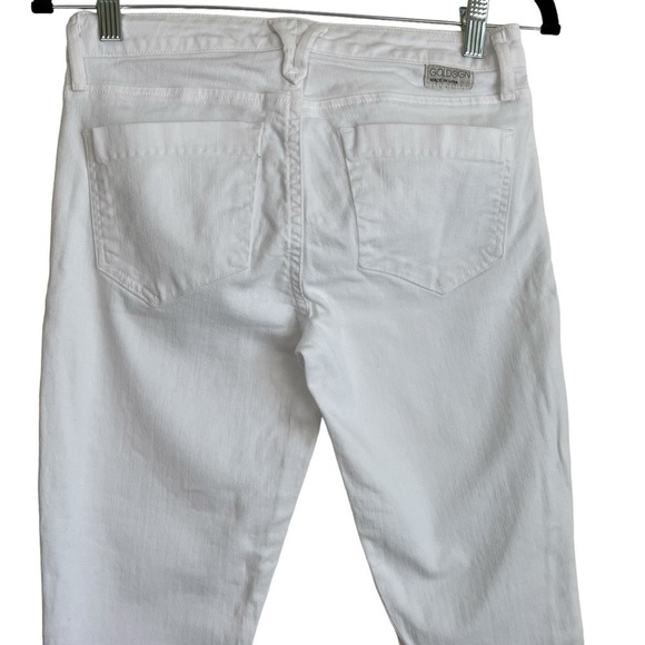 Goldsign ‘Glam’ Ankle Skinny Jeans in White Low Rise Stretchy Minimalist Sz 26 - Picture 7 of 16